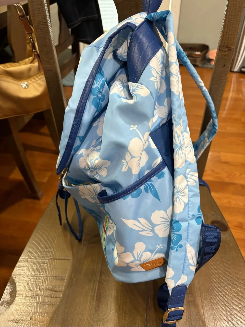 BoxLunch Exclusive Disney Lilo & Stitch Hibiscus Blue Backpack - Picture 4 of 15